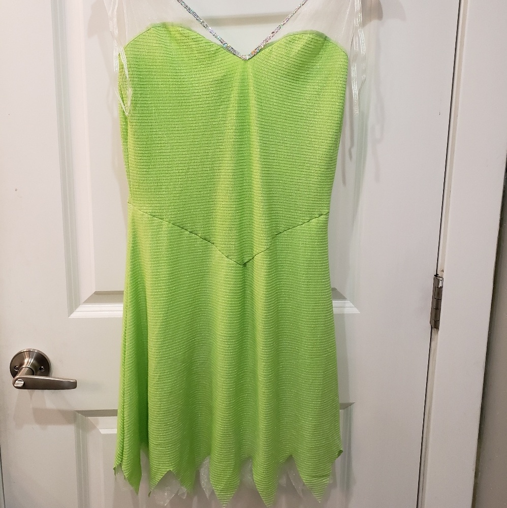Tinkerbell costume plus optional blonde wig